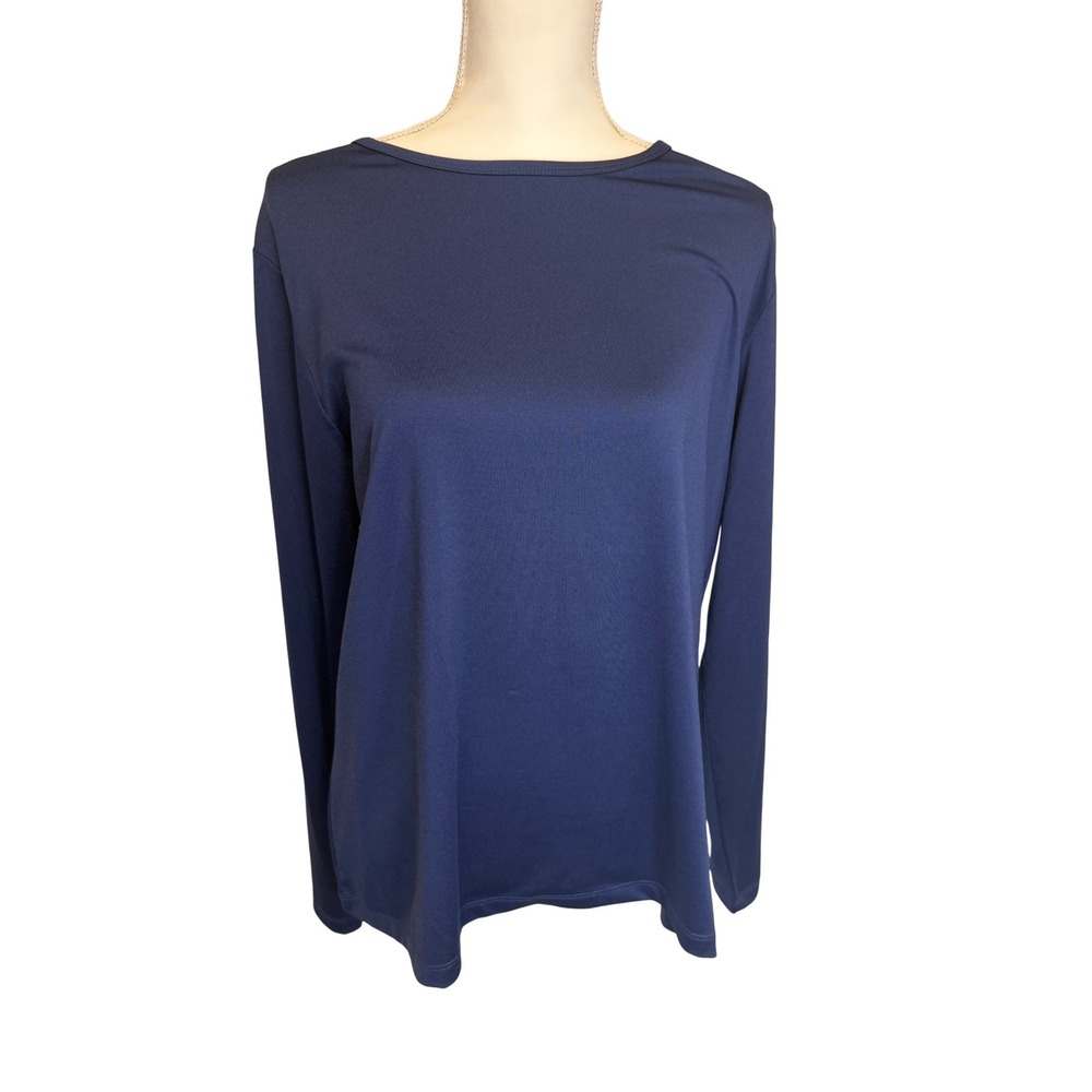 Susan Graver Blue Long Sleeve Shirt, Women's L